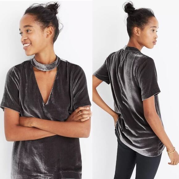 MADEWELL Velvet Choker Top Womens Size Small Spacecore Fairycore Whimsigoth Rave - Picture 1 of 7